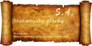 Stefanovits Alinka névjegykártya